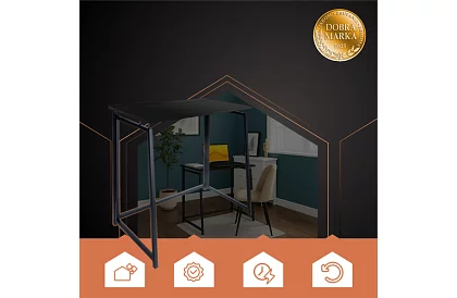 Skládací černý stůl – 80 x 75 x 40 cm