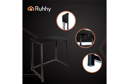 Skládací černý stůl – 80 x 75 x 40 cm