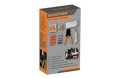 Tester kabelů RJ45/RJ11 + krimpovací kleště - vše pro instalaci ethernet sítě