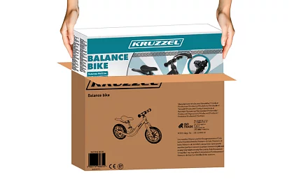 Dětské lehké odrážedlo černé – 12" kola + ramenní popruh