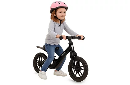 Dětské lehké odrážedlo černé – 12" kola + ramenní popruh