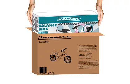 Dětské lehké odrážedlo růžové – 12 kola + ramenní popruh