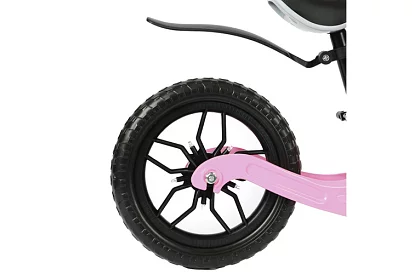 Dětské lehké odrážedlo růžové – 12 kola + ramenní popruh