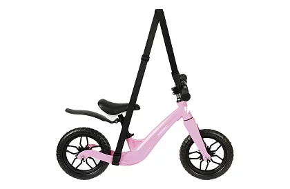 Dětské lehké odrážedlo růžové – 12 kola + ramenní popruh
