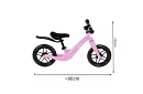 Dětské lehké odrážedlo růžové – 12 kola + ramenní popruh