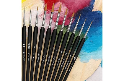 Umělecké štětce na malování – 11 kusů + stojánek