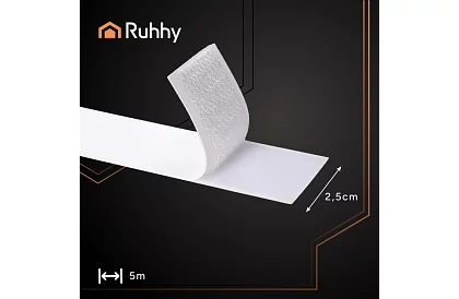 Samolepící suchý zip 2,5 x 500 cm – bílý