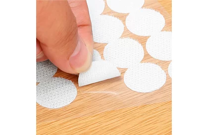 Samolepící suchý zip – kolečka 18 mm, 500 kusů, bílý