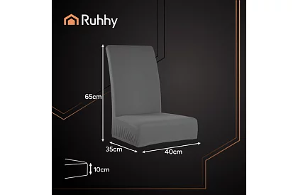 Univerzální potahy na židle – 6 kusů – Tmavě šedá