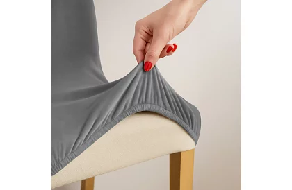 Univerzální potahy na židle – 6 kusů – Tmavě šedá