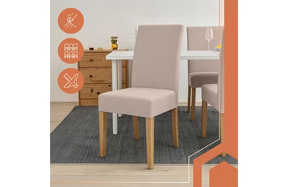 Univerzální potahy na židle – 6 kusů – Béžová
