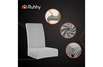 Univerzální potahy na židle – 6 kusů – Šedá