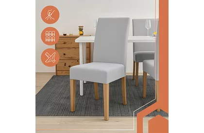 Univerzální potahy na židle – 6 kusů – Šedá