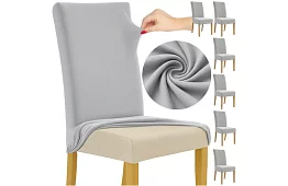 Univerzální potahy na židle – 6 kusů – Šedá