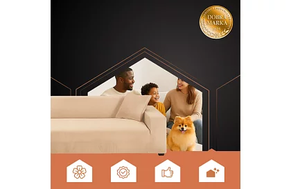 Napínací potah na sedačku 145–185 cm – Béžový samet