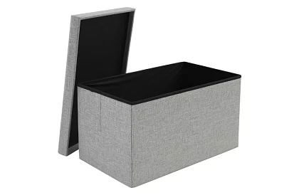 Látkový skládací úložný taburet 60 × 30 × 30 cm – šedý
