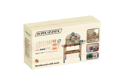 Dětská dílna – stůl s dřevěným nářadím 3 v 1
