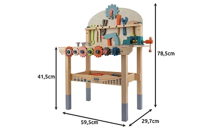 Dětská dílna – stůl s dřevěným nářadím 3 v 1