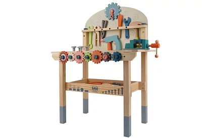 Dětská dílna – stůl s dřevěným nářadím 3 v 1