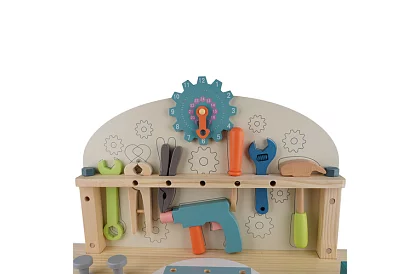 Dětská dílna – stůl s dřevěným nářadím 3 v 1