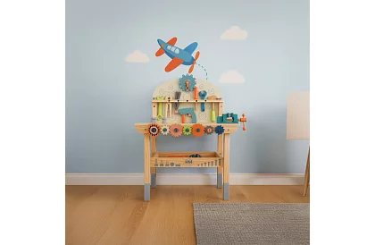 Dětská dílna – stůl s dřevěným nářadím 3 v 1