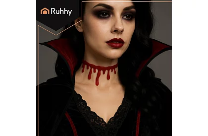 Krvavý halloweenský náhrdelník s motivem kapající krve