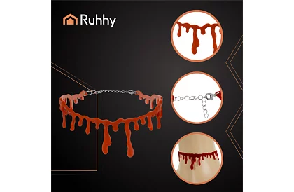 Krvavý halloweenský náhrdelník s motivem kapající krve