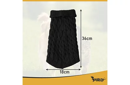 Obleček teplý svetr pro psa, kočku – velikost L – černý