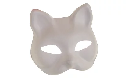 Kočičí masky na karneval 10 kusů – DIY sada k malování