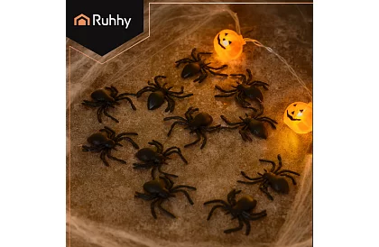 Plastoví pavouci – Halloweenská dekorace, 10 kusů