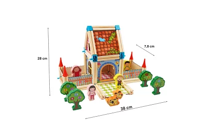 Dřevěné stavební kostky – domeček, 268 dílků