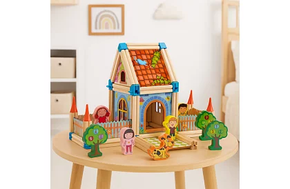 Dřevěné stavební kostky – domeček, 268 dílků