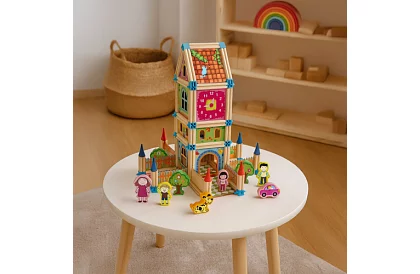 Dřevěné stavební kostky – domeček, 268 dílků