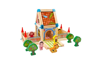 Dřevěné stavební kostky – domeček, 268 dílků