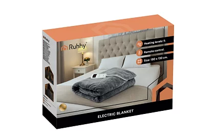 Výhřevná topná deka podložka 180 × 130 cm, 6 režimů + dálkové ovládání