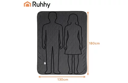 Výhřevná topná deka podložka 180 × 130 cm, 6 režimů + dálkové ovládání