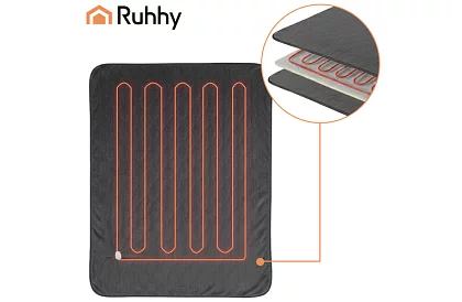 Výhřevná topná deka podložka 180 × 130 cm, 6 režimů + dálkové ovládání