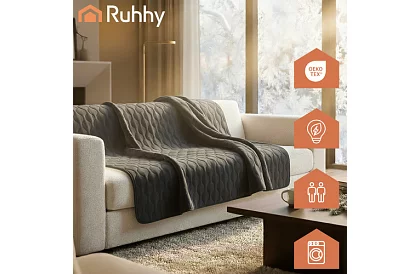 Výhřevná topná deka podložka 180 × 130 cm, 6 režimů + dálkové ovládání