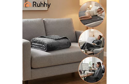 Výhřevná topná deka podložka 180 × 130 cm, 6 režimů + dálkové ovládání