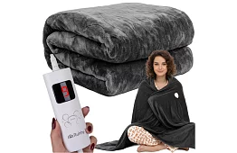 Výhřevná topná deka podložka 180 × 130 cm, 6 režimů + dálkové ovládání