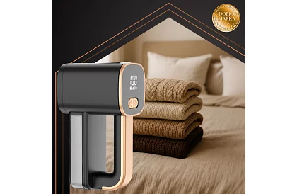 Akumulátorový odžmolkovač na textil s LCD displeyem