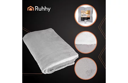 Oboustranná teplá deka 150 × 200 cm – světle šedá