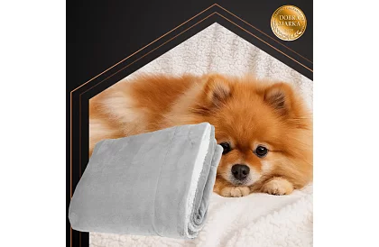 Oboustranná teplá deka 150 × 200 cm – světle šedá