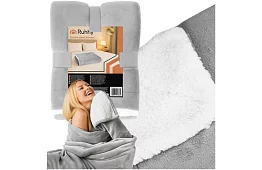 Oboustranná teplá deka 150 × 200 cm – světle šedá