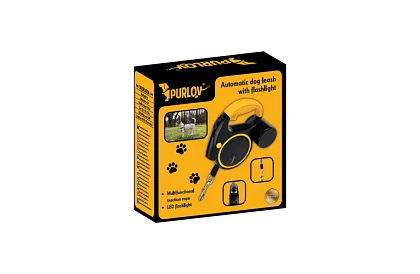 Flexi vodítko pro psy s LED svítilnou - 5 m - 10 - 25 kg