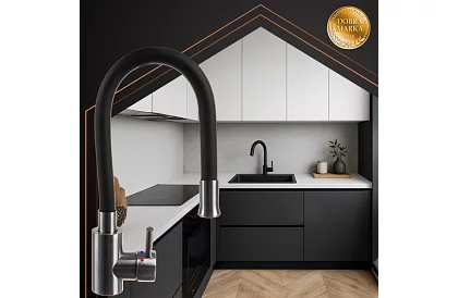 Dřezová baterie 360° s flexibilním výtokem a perlátorem