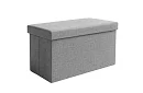 Skládací látkový úložný taburet 76 × 38 × 38 cm – šedý
