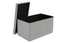 Skládací látkový úložný taburet 76 × 38 × 38 cm – šedý