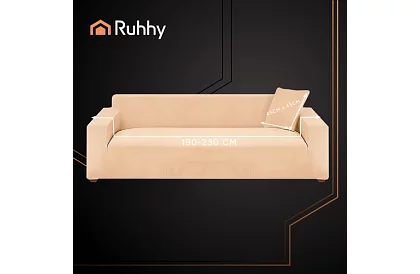 Napínací potah na sedačku 190–230 cm – Béžový samet