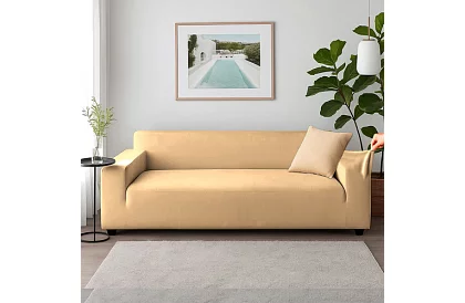 Napínací potah na sedačku 190–230 cm – Béžový samet